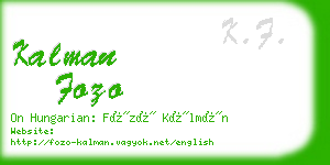 kalman fozo business card